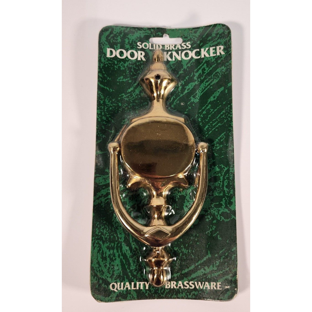 Vintage Solid Brass Classic Door Knocker with Hardware 8" tall Brand New (9)